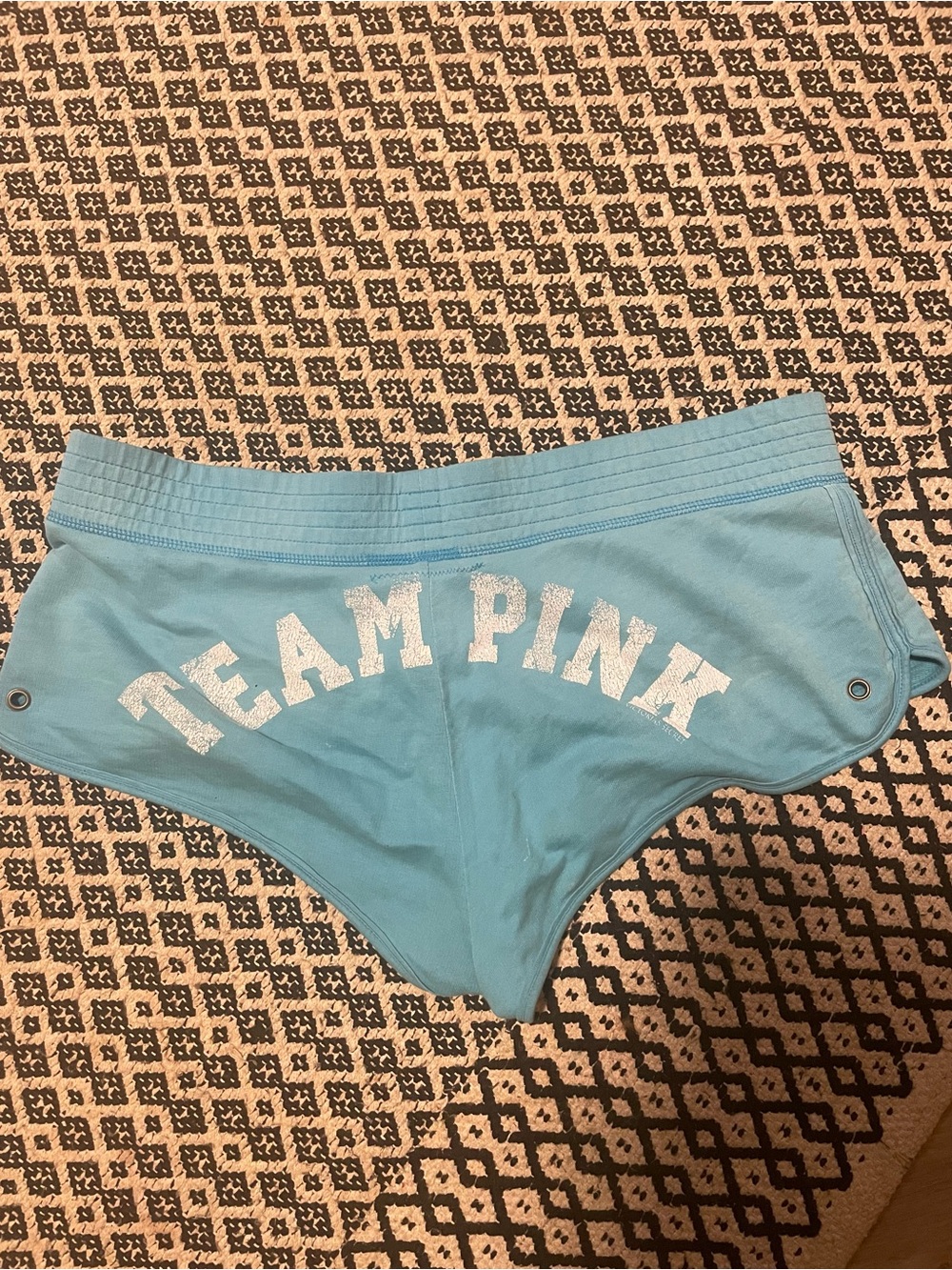 PINK Victoria's Secret Light Blue 'Team Pink' Swim Shorts